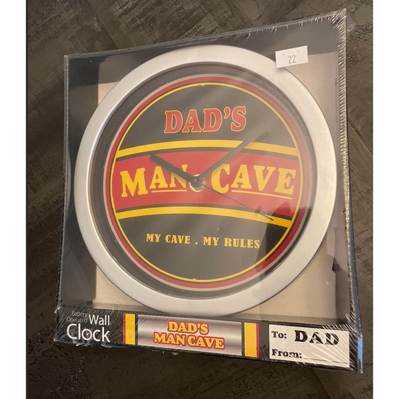 New-Dad's Man Cave Wall Clock -Battery Operated 8x8.5 - Picture 1 of 5